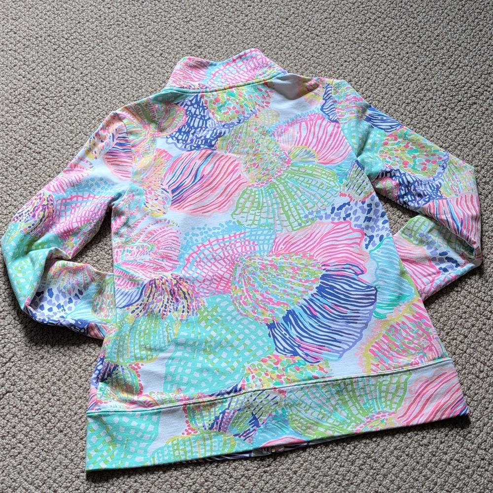 Lilly Pulitzer French Terry Zip Front Roar Of The Seas Seashells Jacket - Picture 9 of 12